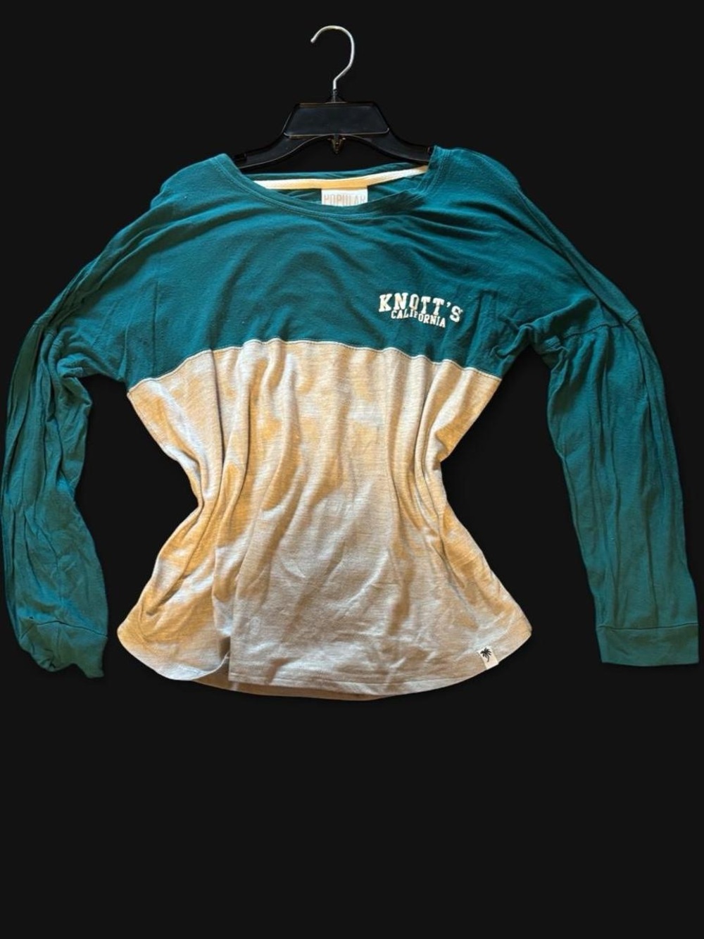 California Girls' Two-Tone Long Sleeve Tee - Teal & Cream